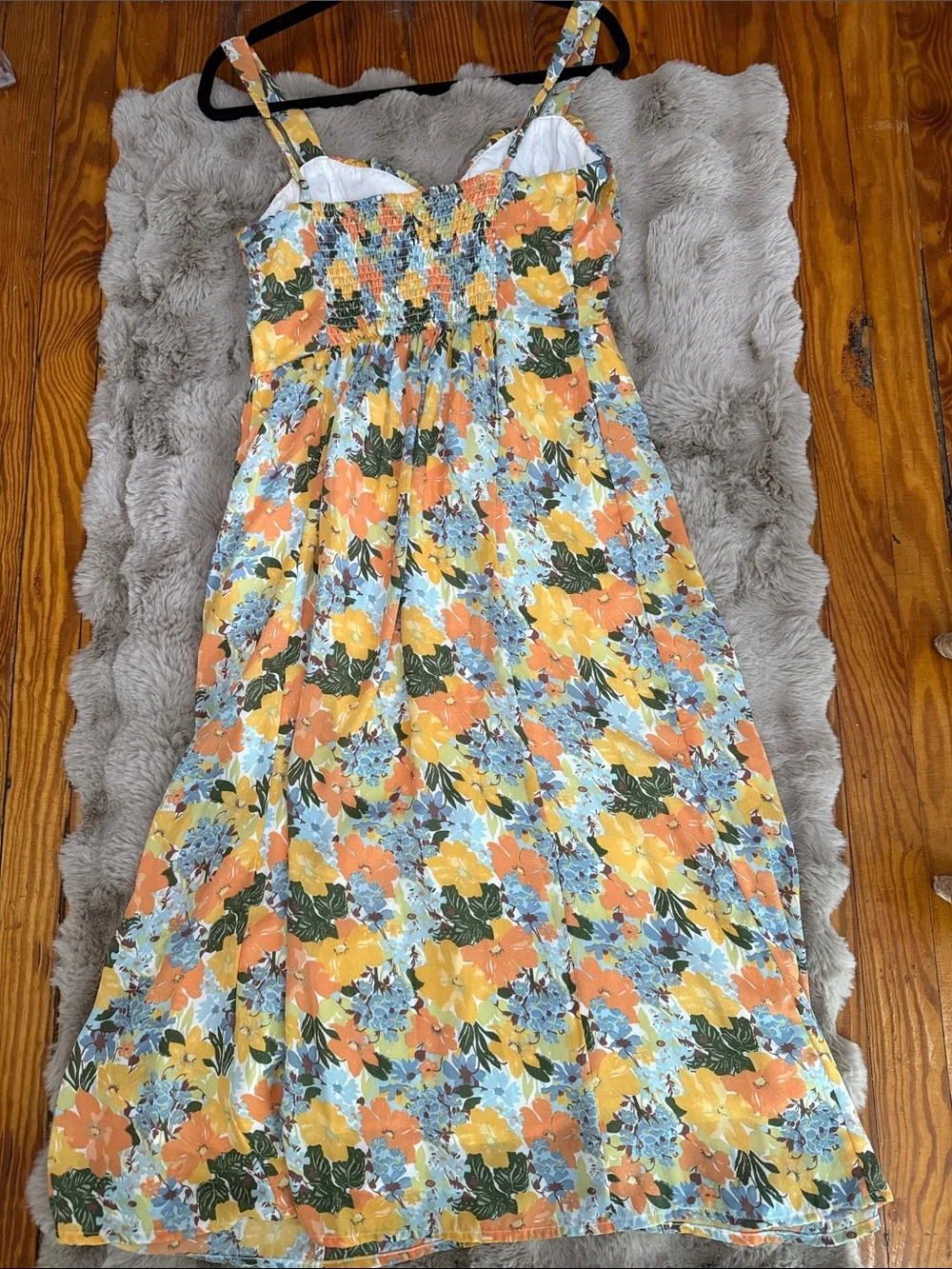 Abercrombie & Fitch Yellow Orange Blue Floral Maxi Dress